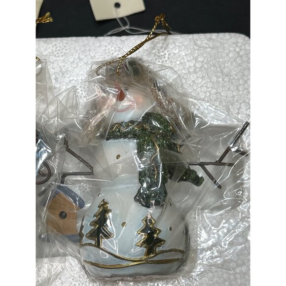 Set Of 3 Home Interiors Snowman Christmas Ornaments Holiday Decor - Picture 5 of 9